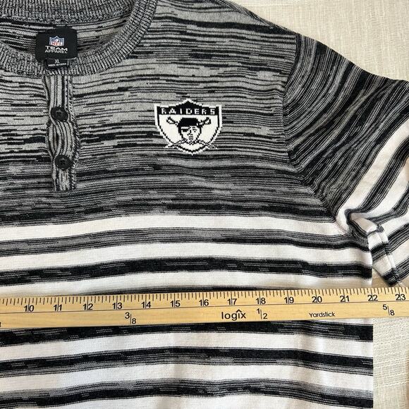 Las Vegas Raiders Men's Sz Large Retro Knit Long Sleeve NFL Apparel Sweater L - Picture 9 of 10